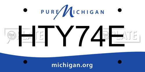 HTY74E Michigan License Plate