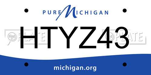 HTYZ43 Michigan License Plate