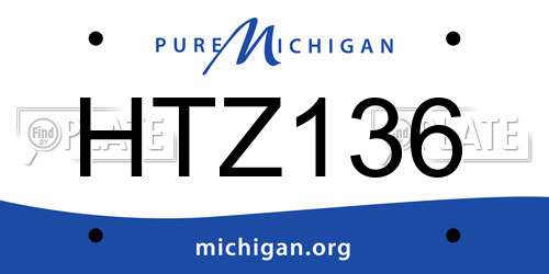 HTZ136 Michigan License Plate