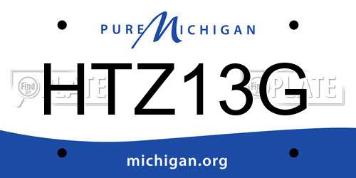 HTZ13G Michigan License Plate