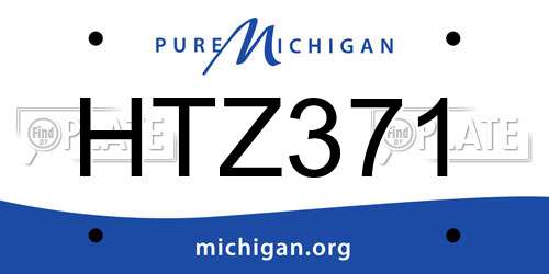 HTZ371 Michigan License Plate