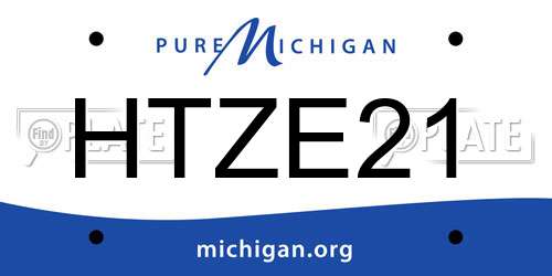 HTZE21 Michigan License Plate