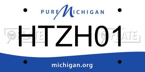HTZH01 Michigan License Plate
