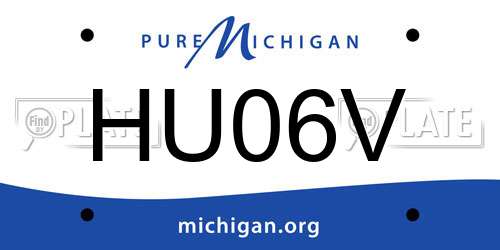 HU06V Michigan License Plate