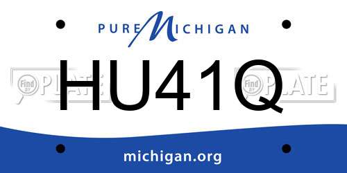 HU41Q Michigan License Plate