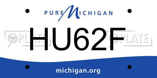 HU62F Michigan License Plate