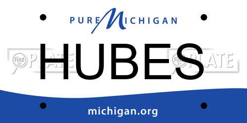 HUBES Michigan License Plate