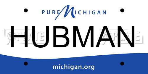 HUBMAN Michigan License Plate