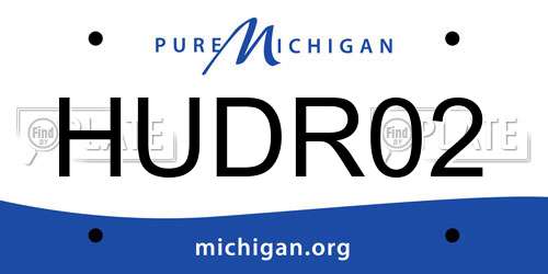 HUDR02 Michigan License Plate