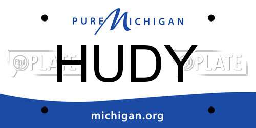 HUDY Michigan License Plate