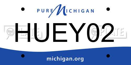 HUEY02 Michigan License Plate