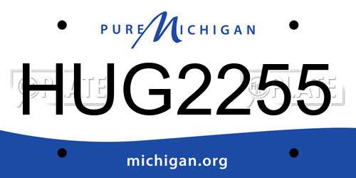 HUG2255 Michigan License Plate