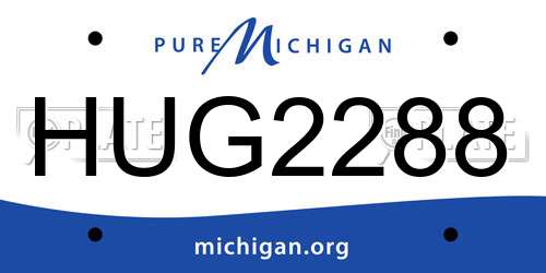 HUG2288 Michigan License Plate