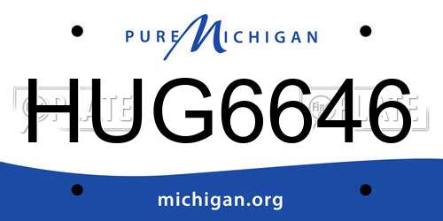 HUG6646 Michigan License Plate