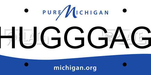 HUGGGAG Michigan License Plate