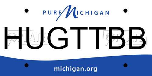 HUGTTBB Michigan License Plate