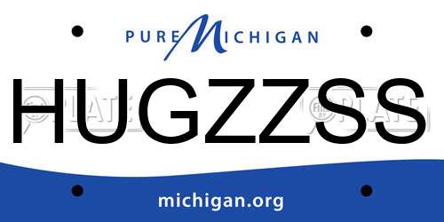 HUGZZSS Michigan License Plate