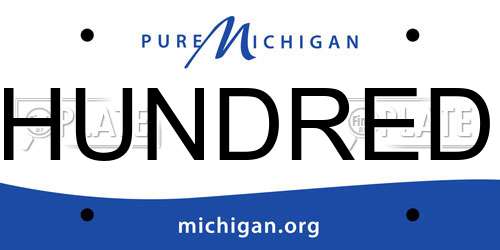 HUNDRED Michigan License Plate