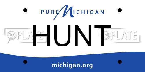 HUNT Michigan License Plate