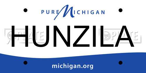 HUNZILA Michigan License Plate