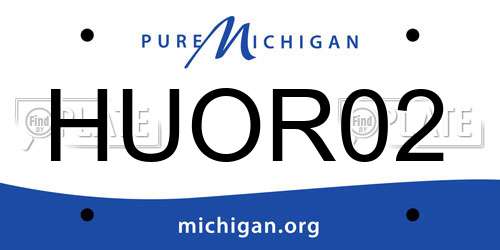 HUOR02 Michigan License Plate