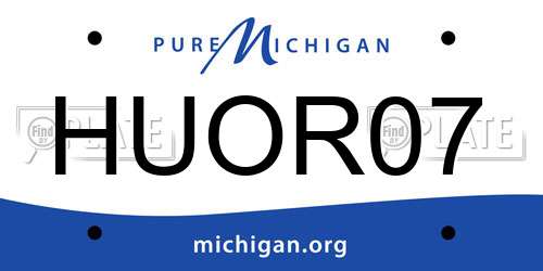 HUOR07 Michigan License Plate