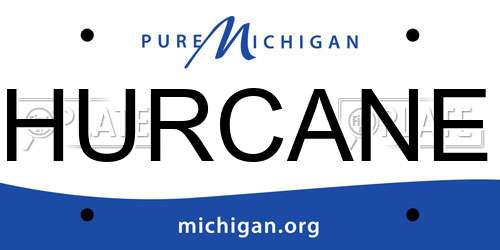 HURCANE Michigan License Plate