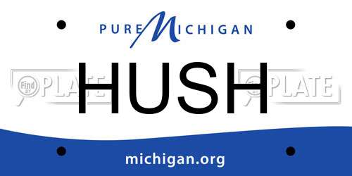 HUSH Michigan License Plate