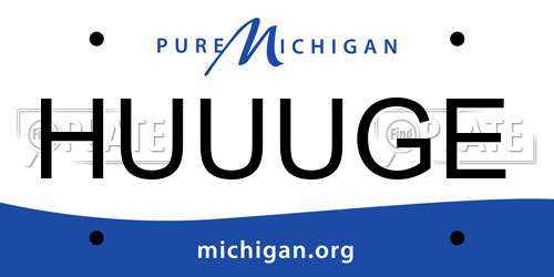 HUUUGE Michigan License Plate