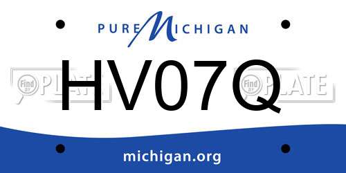 HV07Q Michigan License Plate