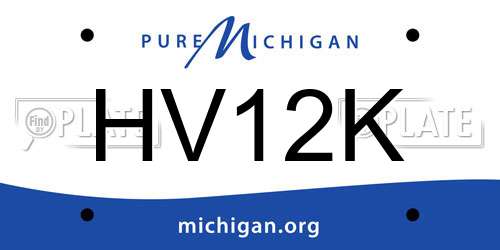 HV12K Michigan License Plate