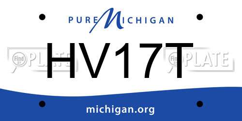 HV17T Michigan License Plate