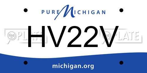 HV22V Michigan License Plate