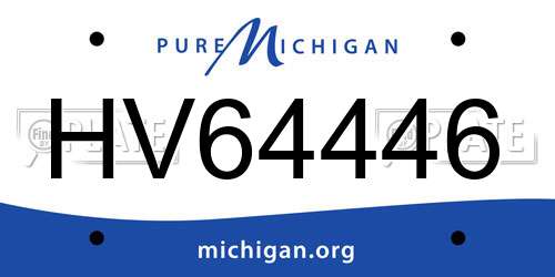 HV64446 Michigan License Plate