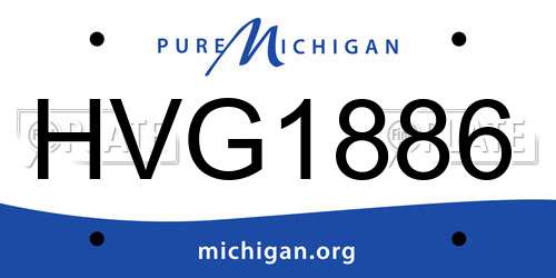 HVG1886 Michigan License Plate