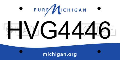 HVG4446 Michigan License Plate