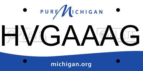 HVGAAAG Michigan License Plate