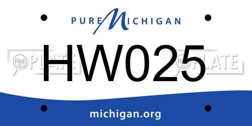 HW025 Michigan License Plate