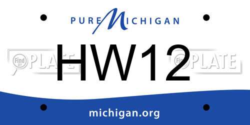 HW12 Michigan License Plate