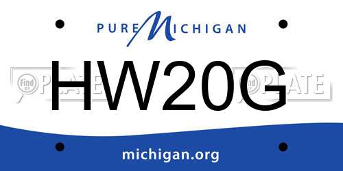 HW20G Michigan License Plate