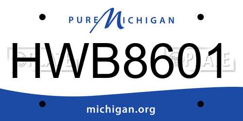 HWB8601 Michigan License Plate