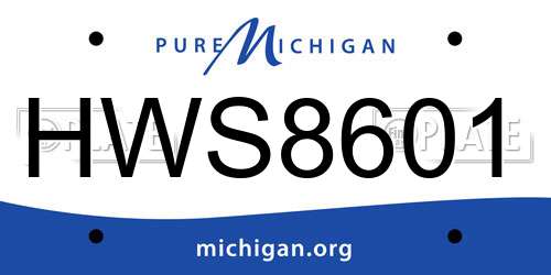 HWS8601 Michigan License Plate