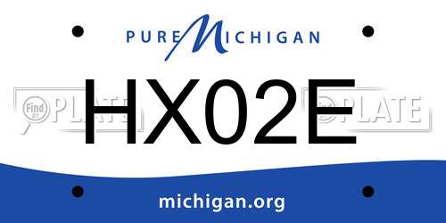 HX02E Michigan License Plate