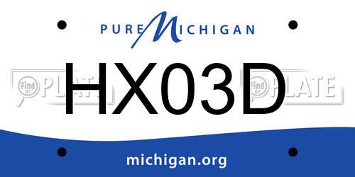 HX03D Michigan License Plate