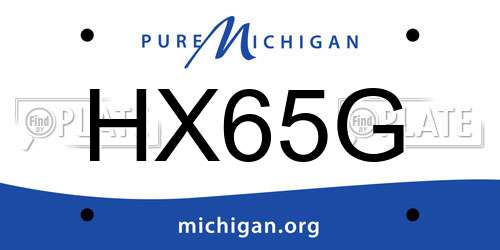 HX65G Michigan License Plate