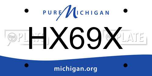 HX69X Michigan License Plate