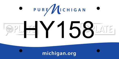 HY158 Michigan License Plate