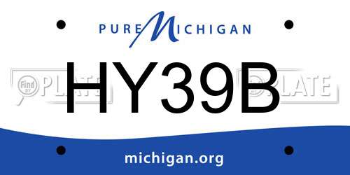 HY39B Michigan License Plate