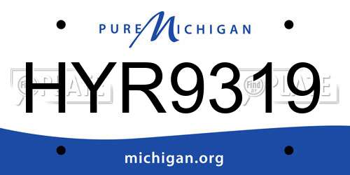 HYR9319 Michigan License Plate