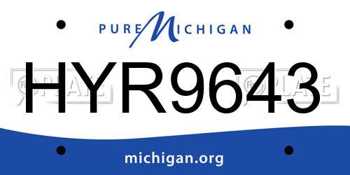 HYR9643 Michigan License Plate